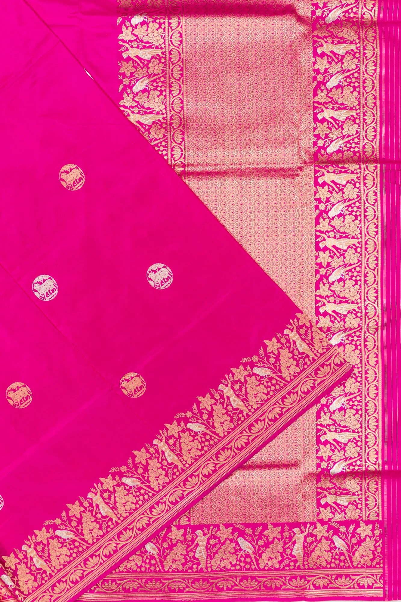 Banarasi Silk Butta Rani Pink Saree