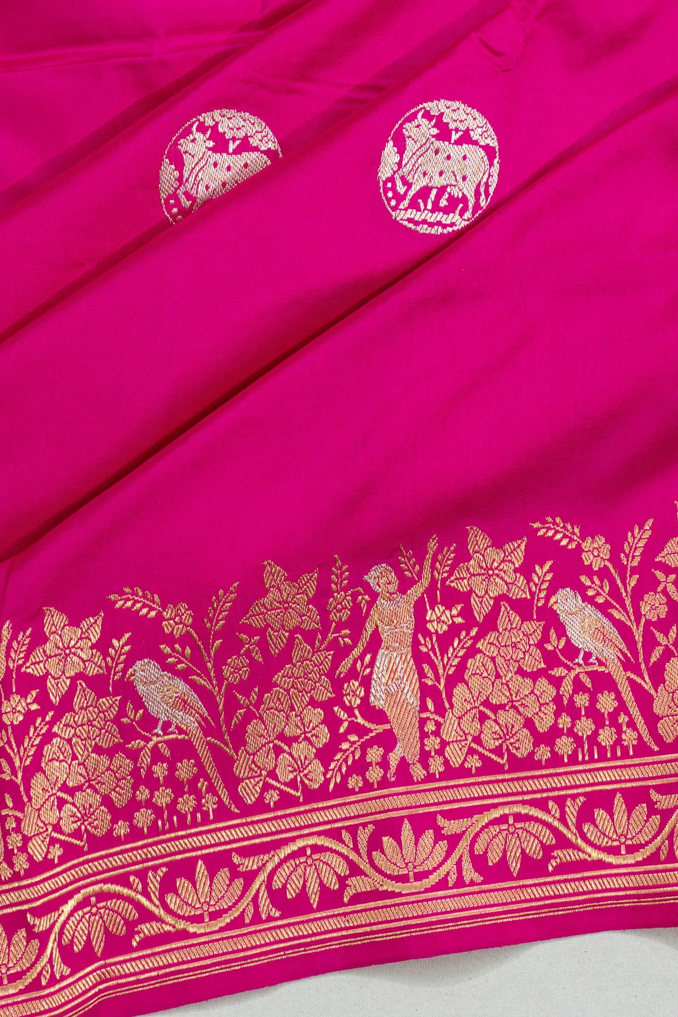 Banarasi Silk Butta Rani Pink Saree