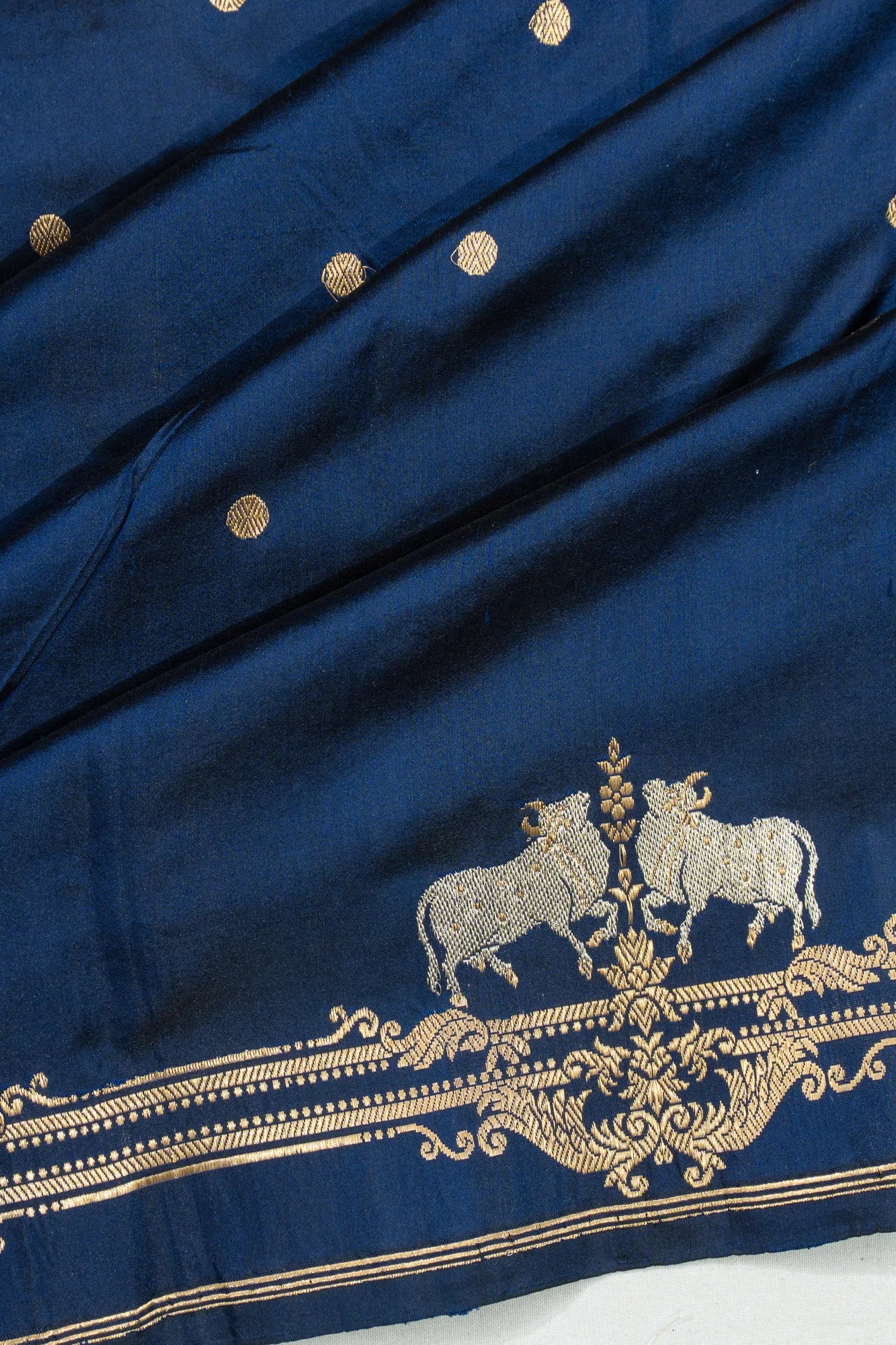 Banarasi Silk Butta Royal Blue Saree
