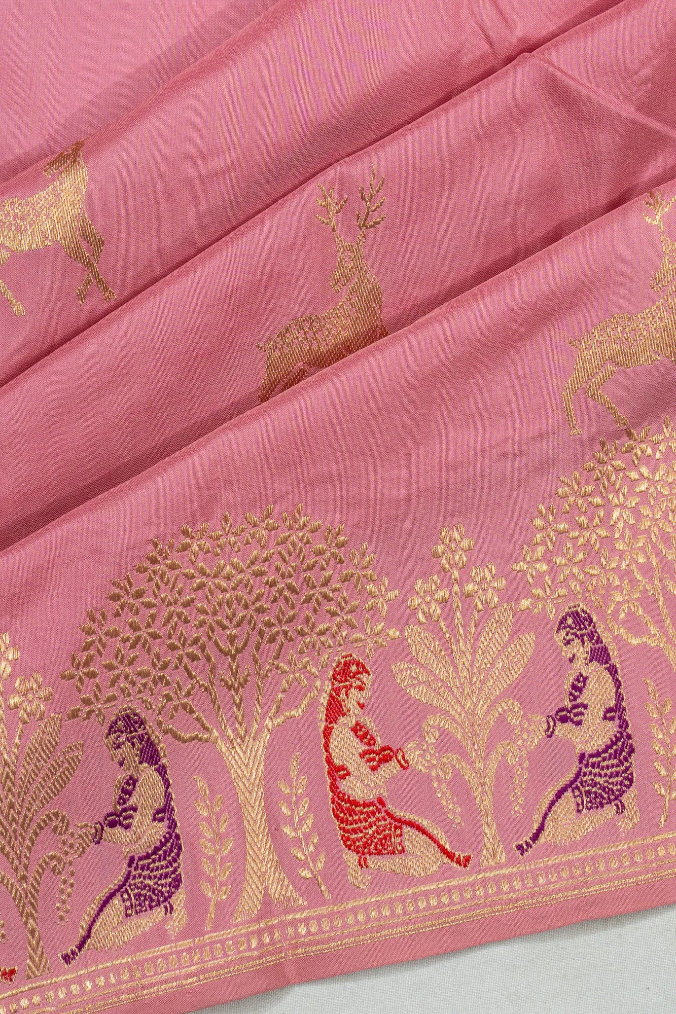 Banarasi Silk Butta Pink Saree