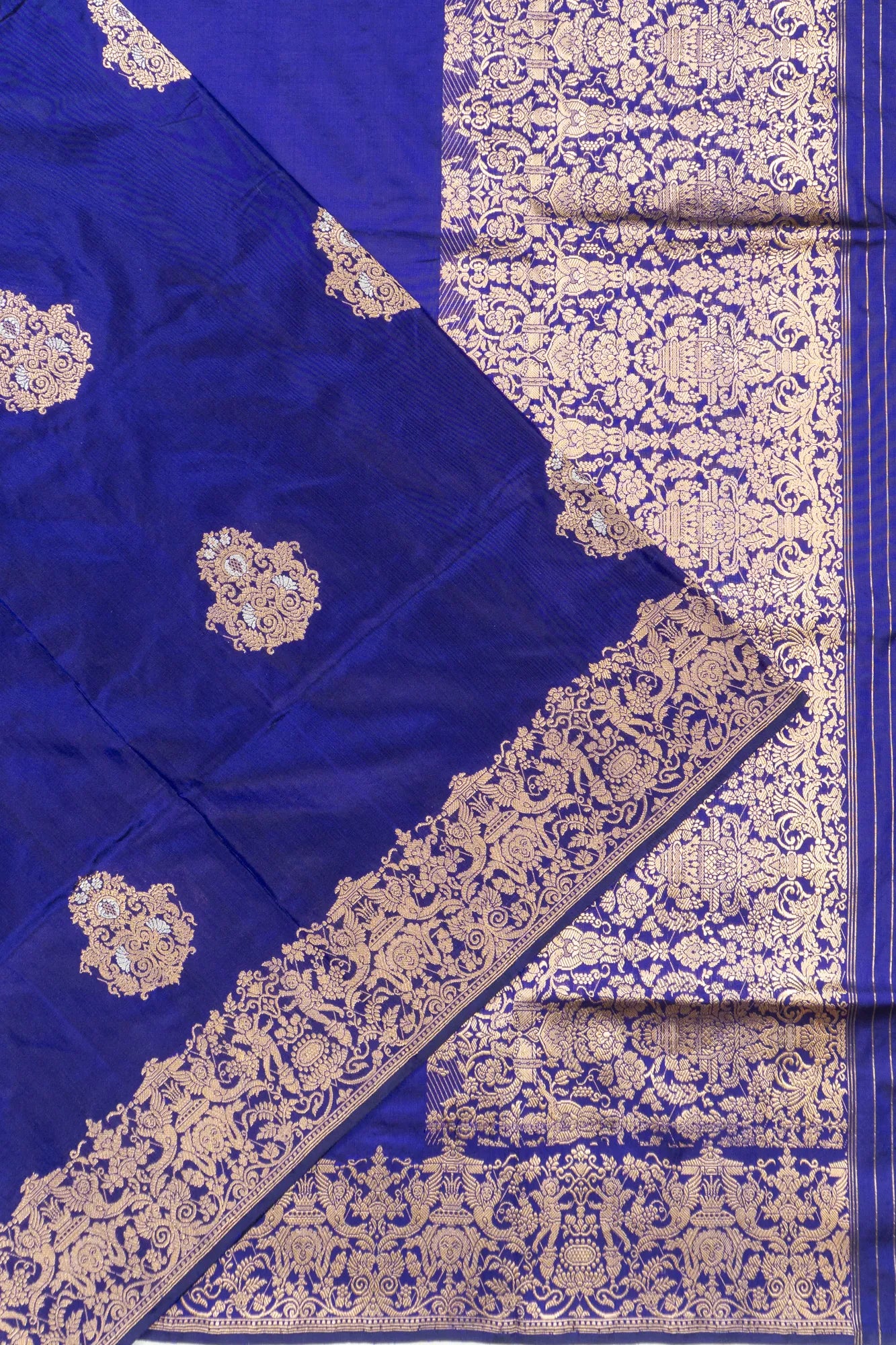Banarasi Silk Butta Royal Blue Saree