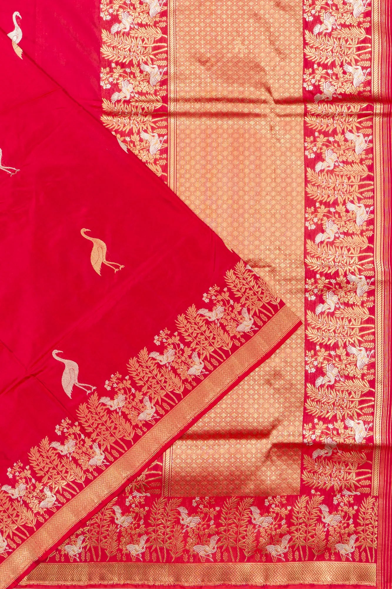 Banarasi Silk Butta Reddish Pink Saree
