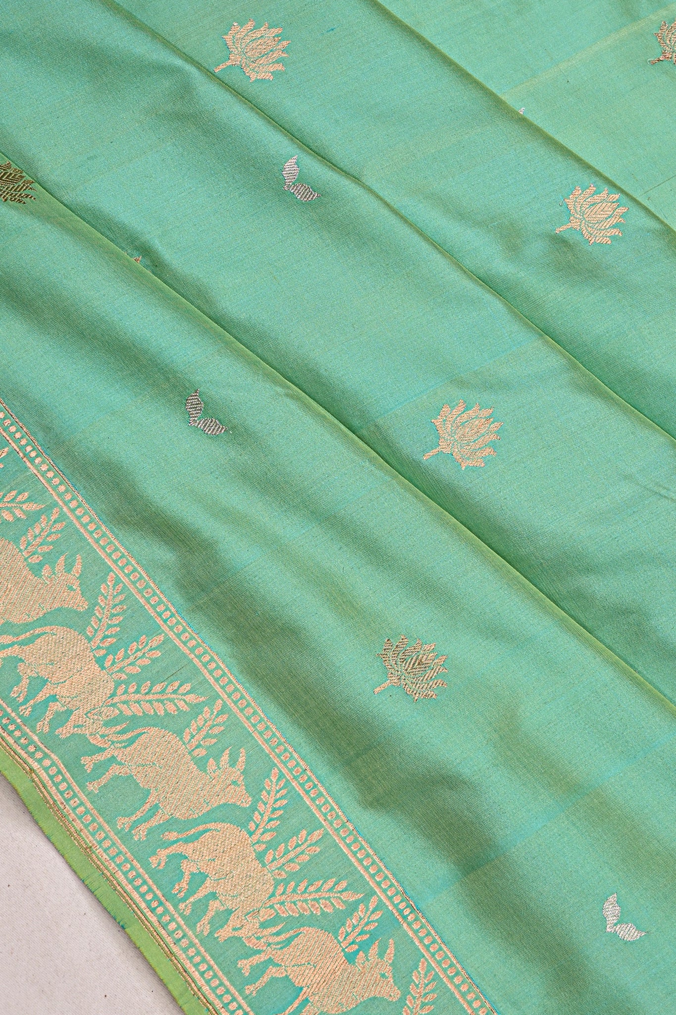 Banarasi Silk Butta Sea Blue Saree