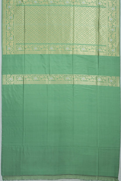 Banarasi Silk Leheriya Jaal Rangkat Sage Green Saree