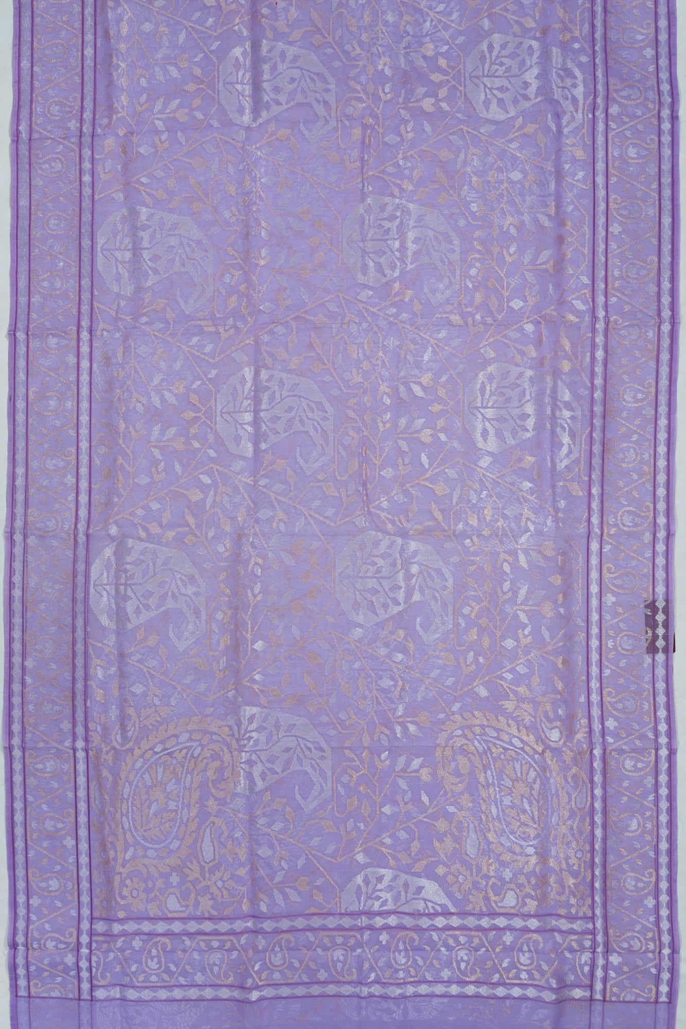 Banarasi Cotton Jamdani Lavender Saree