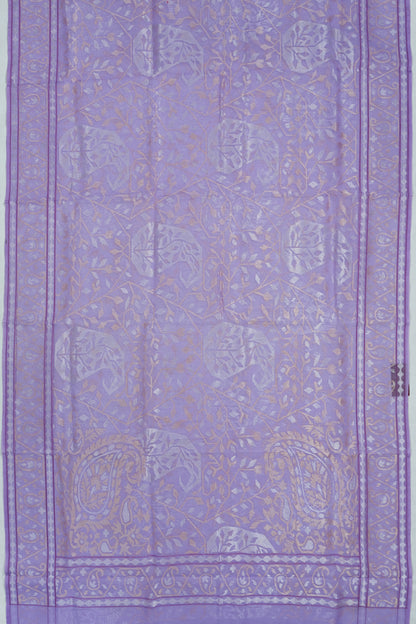 Banarasi Cotton Jamdani Lavender Saree