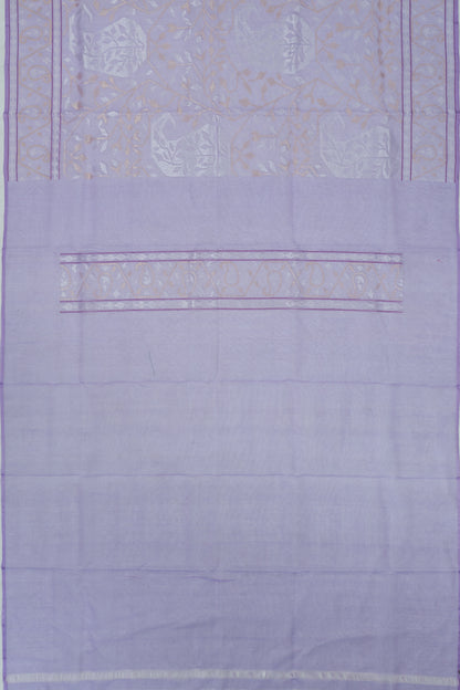 Banarasi Cotton Jamdani Lavender Saree
