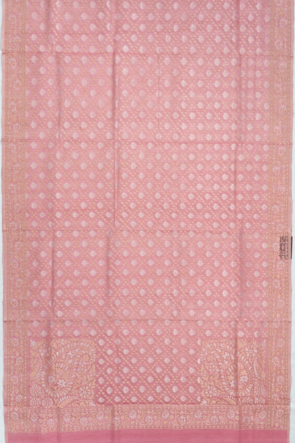 Banarasi Cotton Jamdani Peach Saree