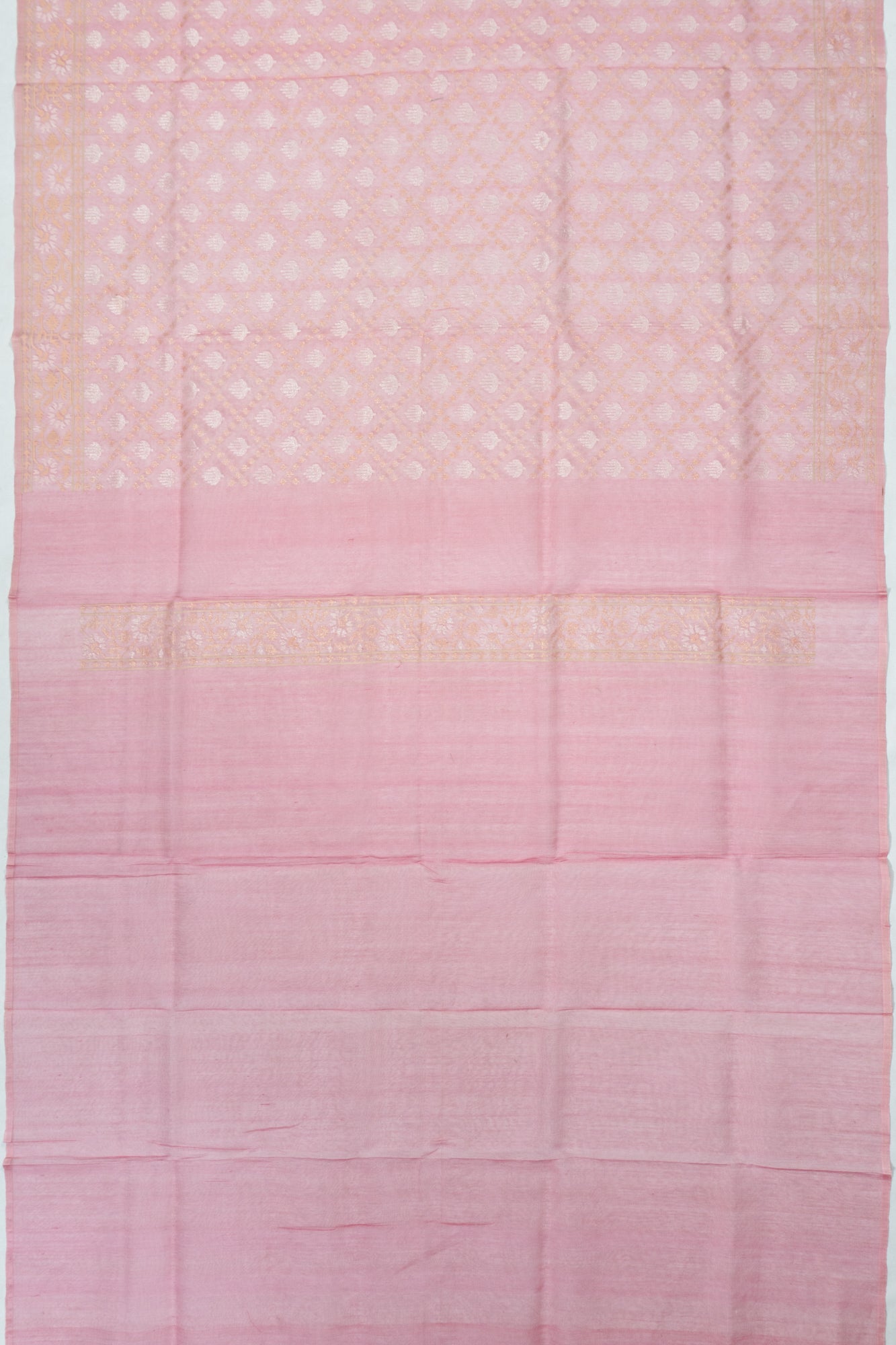 Banarasi Cotton Jamdani Peach Saree