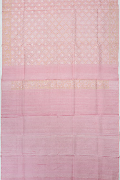 Banarasi Cotton Jamdani Peach Saree