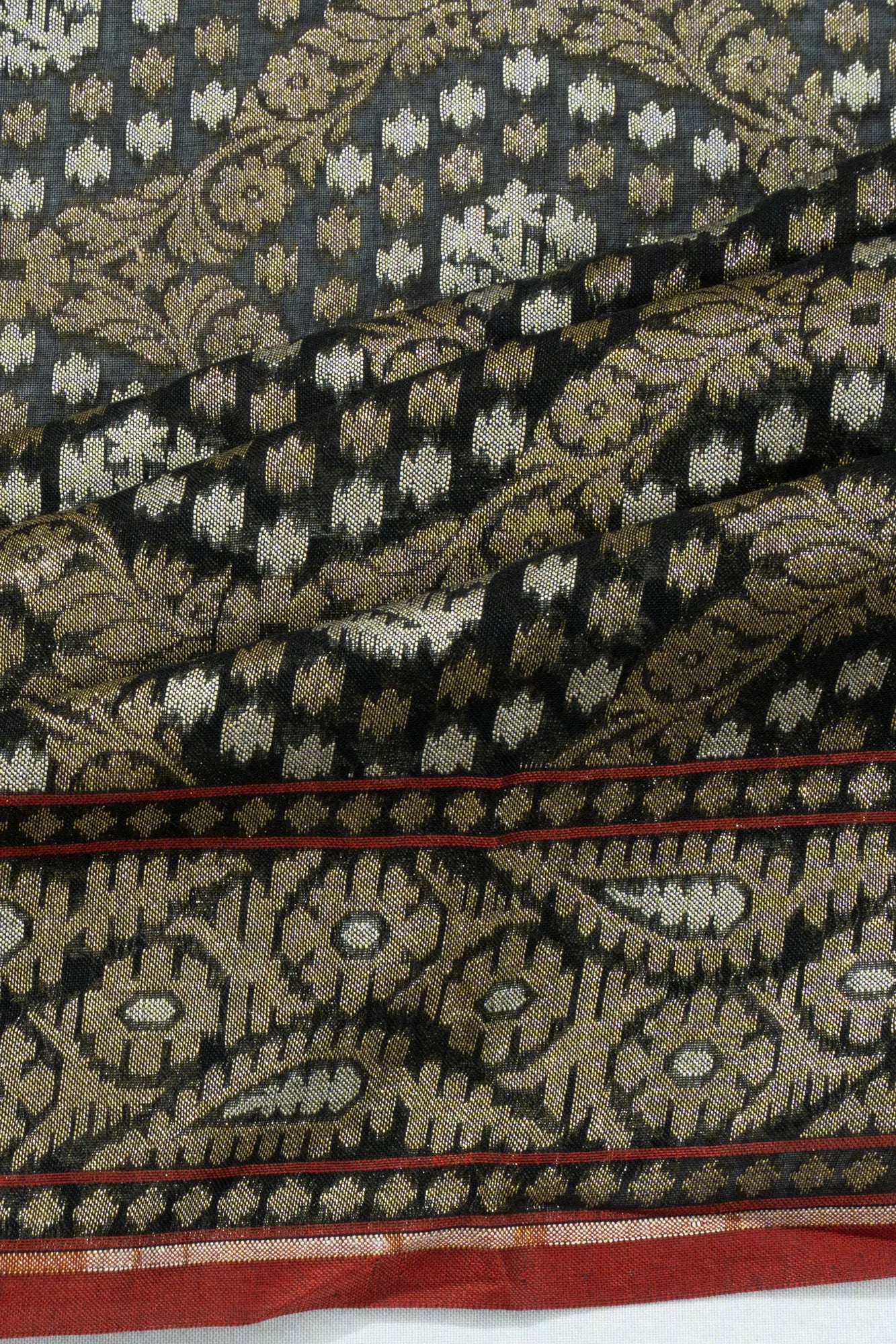 Banarasi Cotton Brocade Black Saree