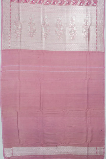 Banarasi Tussar Georgette Jaal Pink Saree
