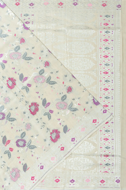 Banarasi Tussar Georgette Jaal Beige Saree