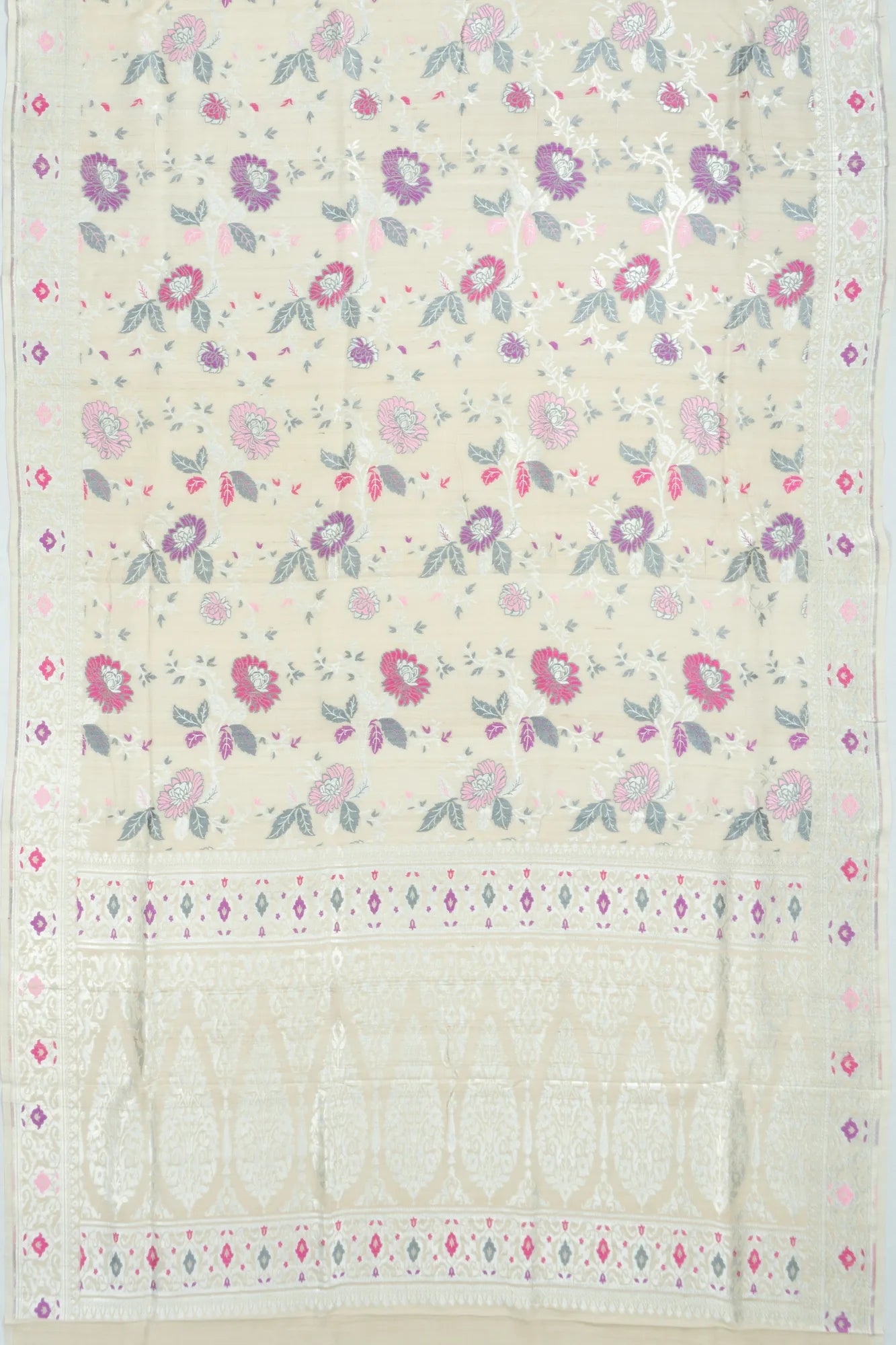 Banarasi Tussar Georgette Jaal Beige Saree