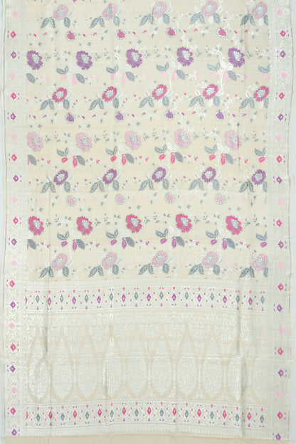 Banarasi Tussar Georgette Jaal Beige Saree