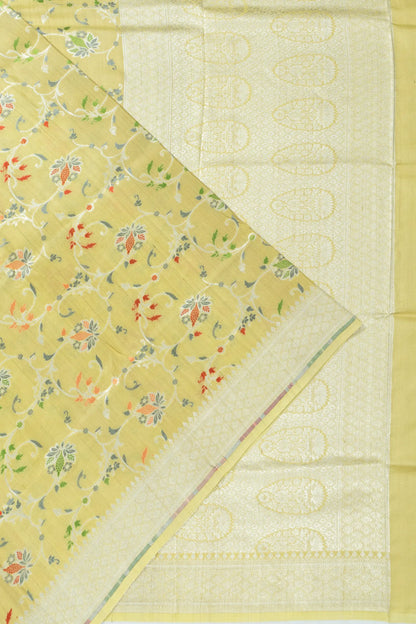 Banarasi Tussar Georgette Jaal Cream Saree