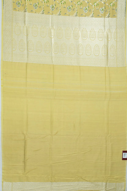 Banarasi Tussar Georgette Jaal Cream Saree