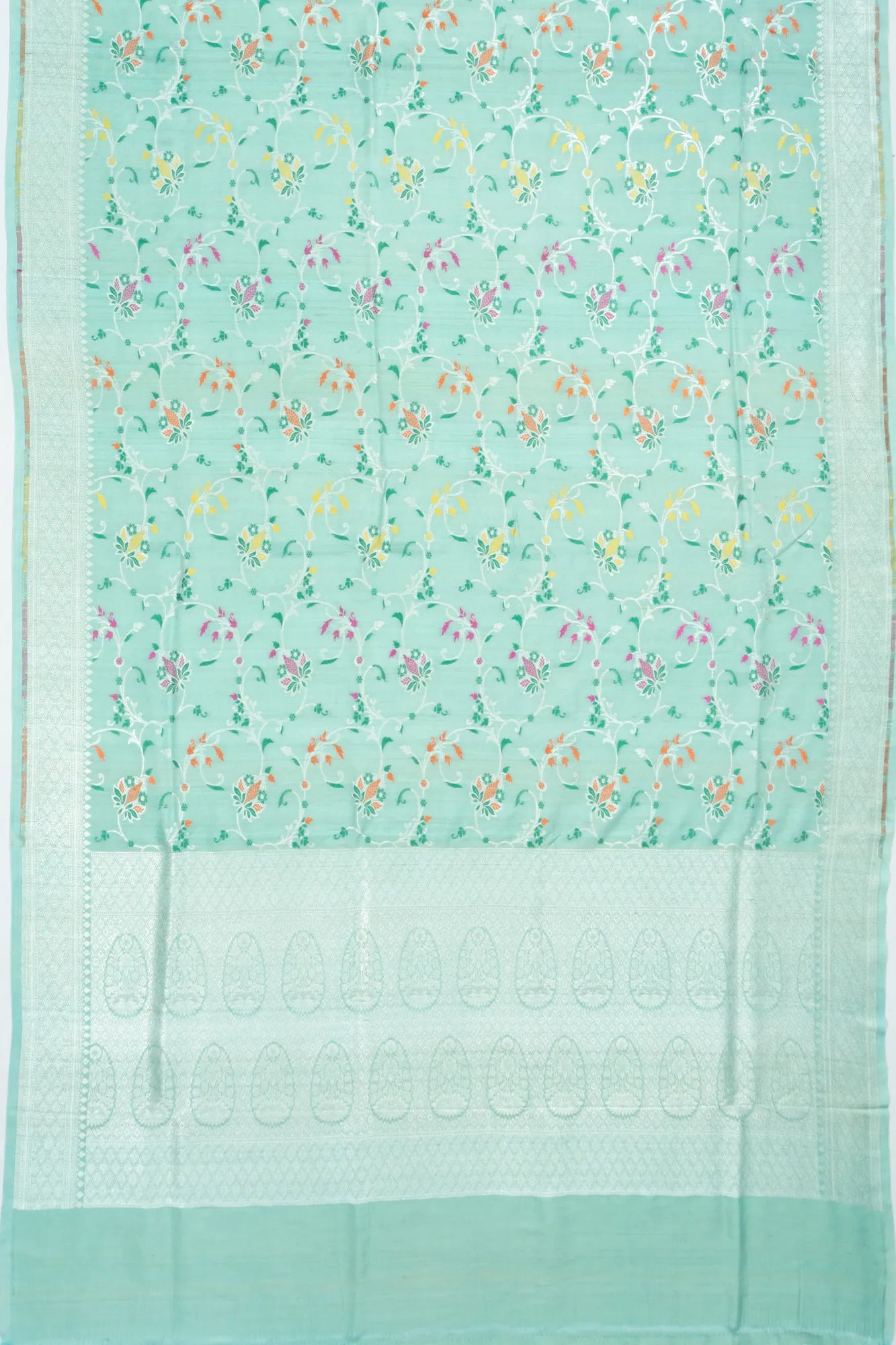 Banarasi Tussar Georgette Jaal Blue Saree