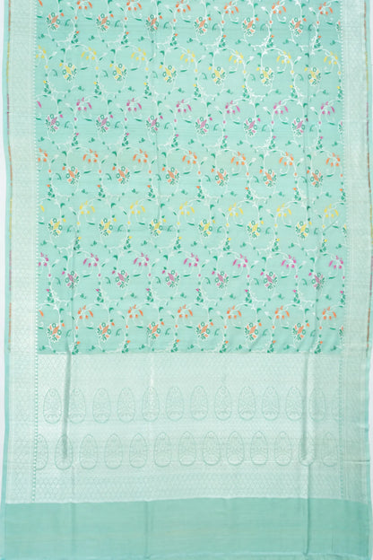 Banarasi Tussar Georgette Jaal Blue Saree