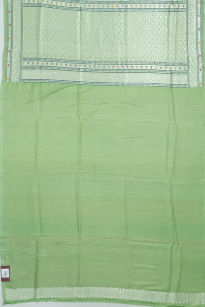 Banarasi Tussar Georgette Butta Pista Green Saree