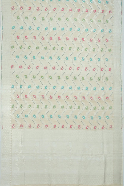 Banarasi Tussar Georgette Jaal Beige Saree