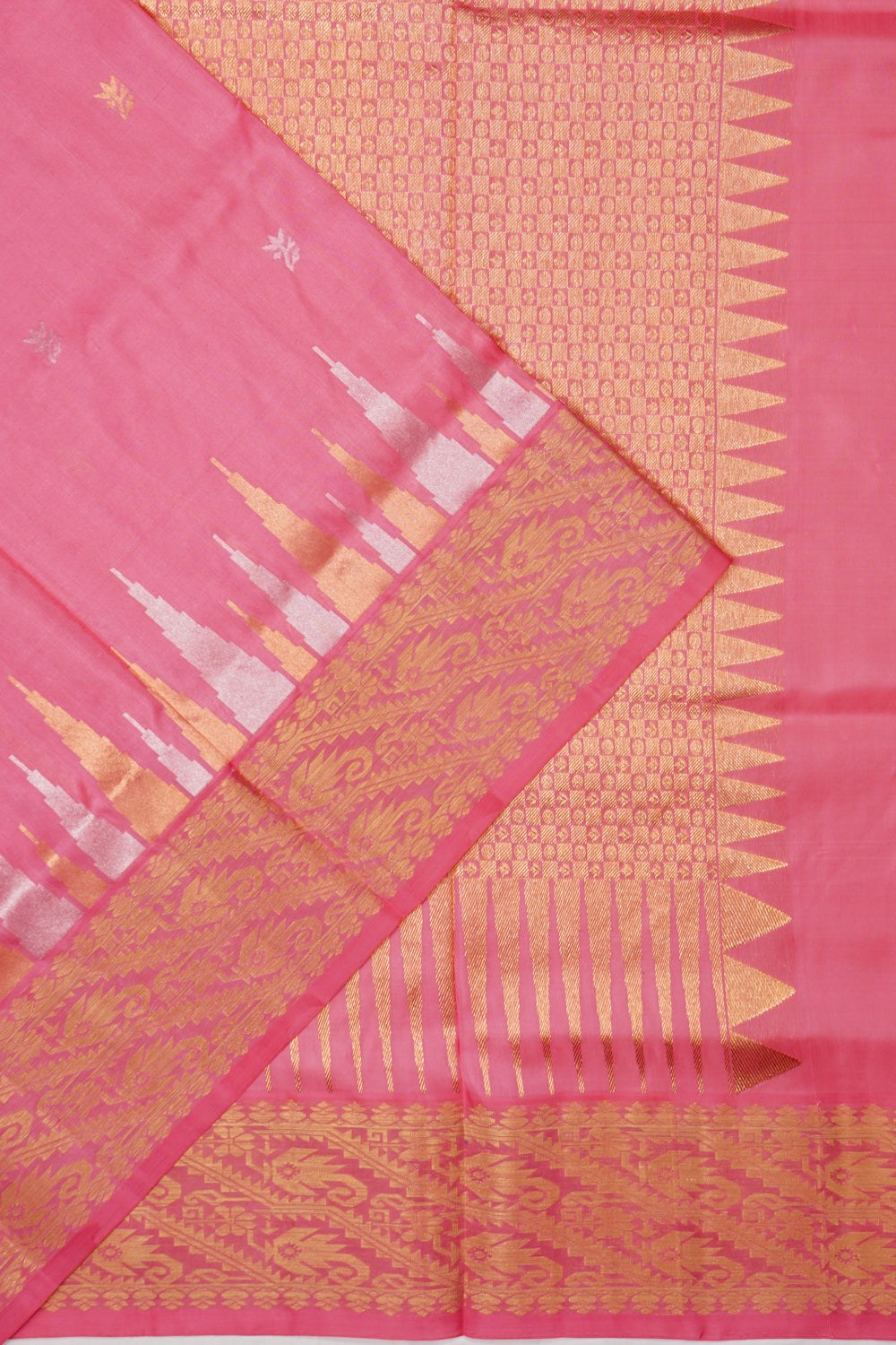 Kanchipuram Silk Butta Pink Saree