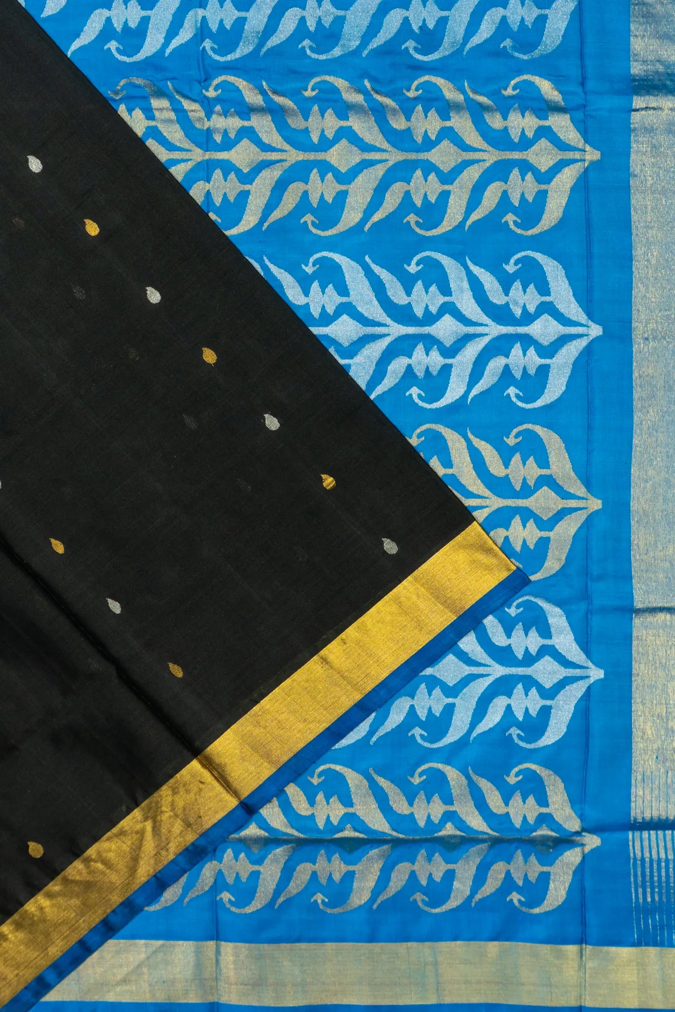 Uppada Silk Butta Black Saree