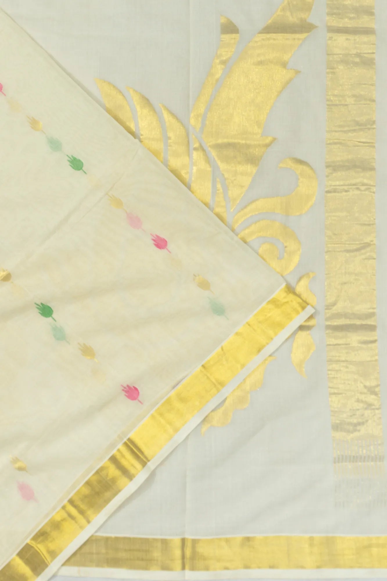 Venkatagiri Cotton Butta White Saree
