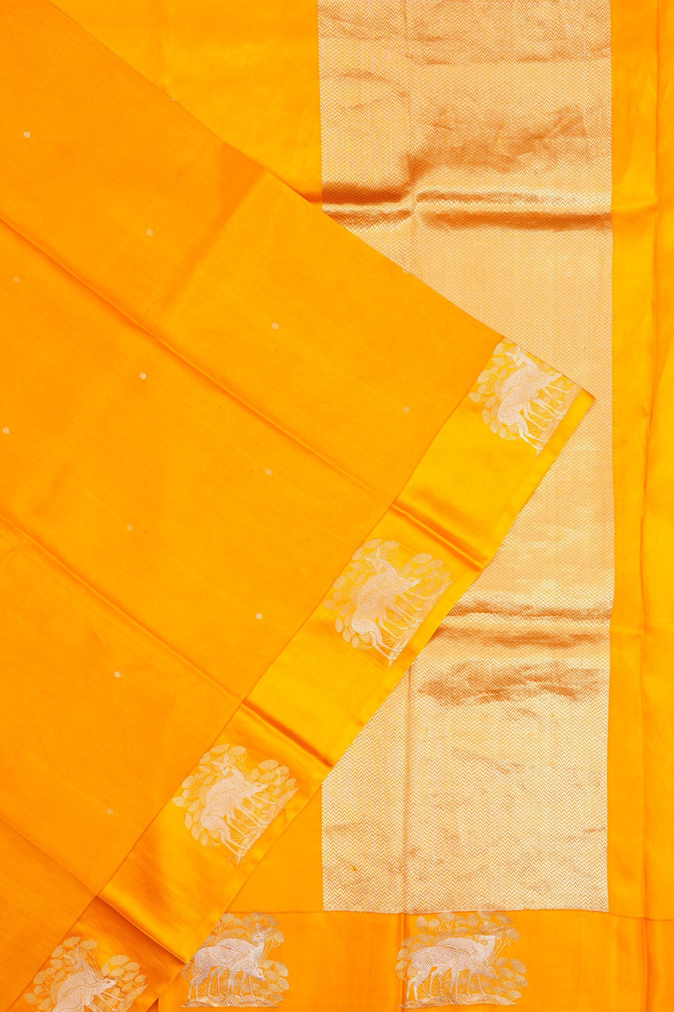 Banarasi Silk Butta Bright Yellow Saree