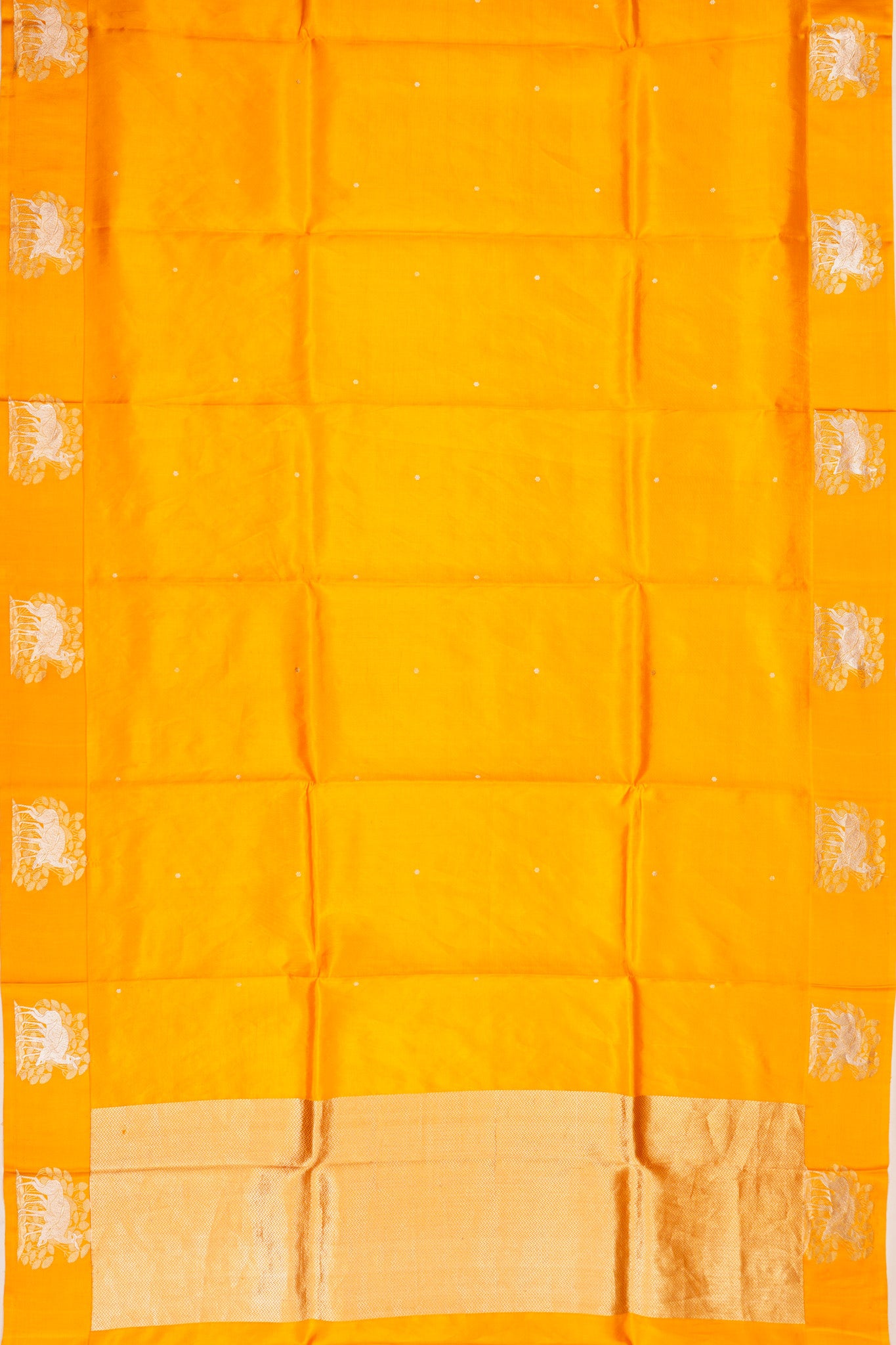 Banarasi Silk Butta Bright Yellow Saree