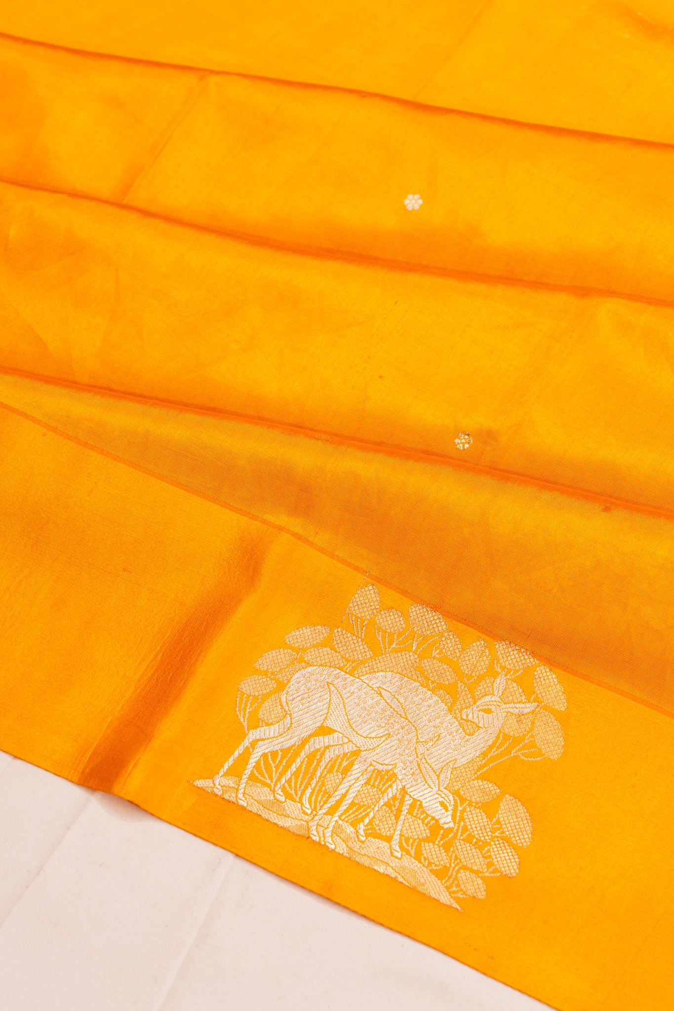 Banarasi Silk Butta Bright Yellow Saree
