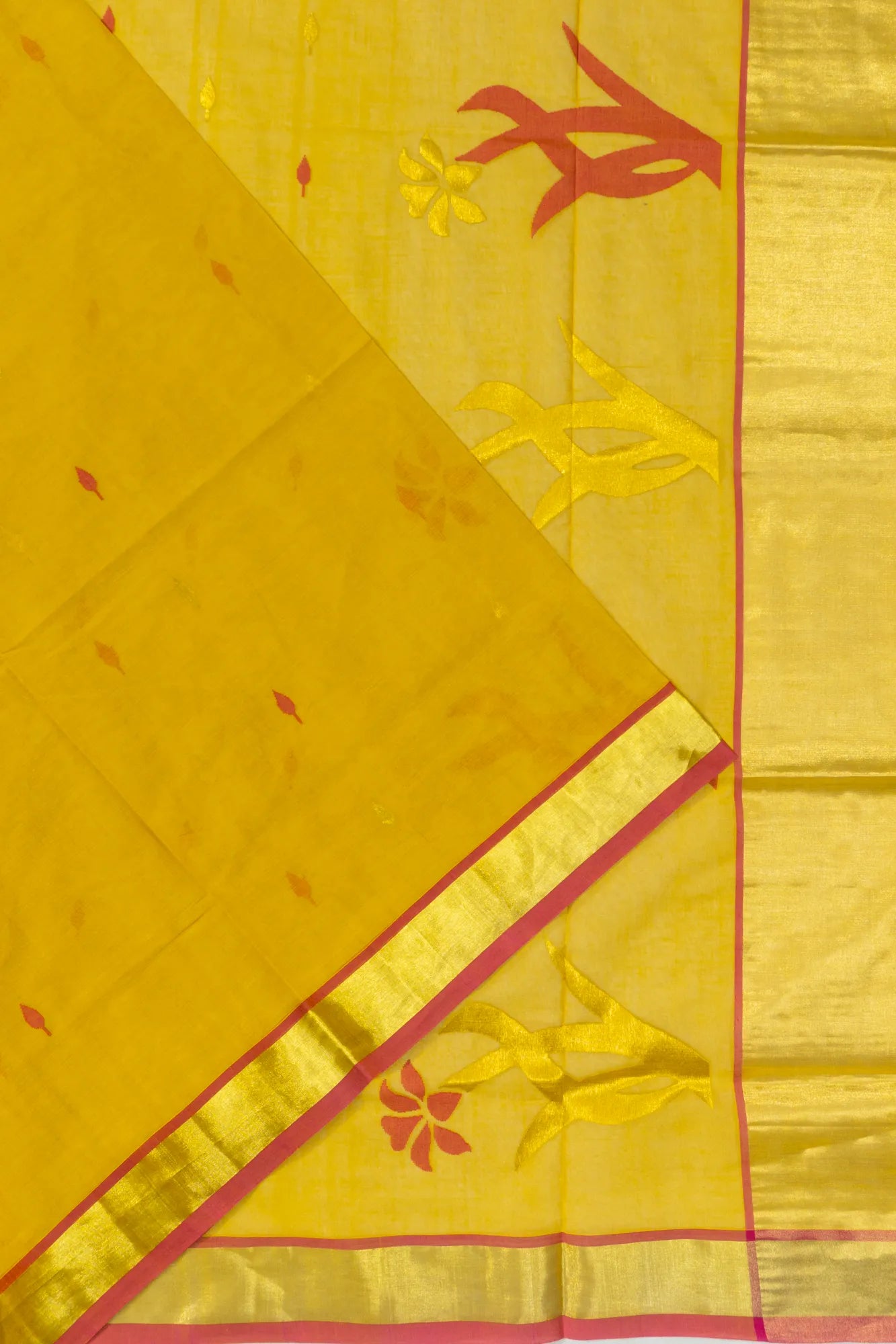 Venkatagiri Cotton Butta Mehendi Green Saree