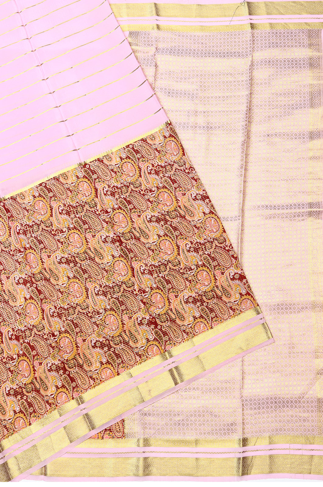 Binny Silk Half-n-Half Baby Pink Saree