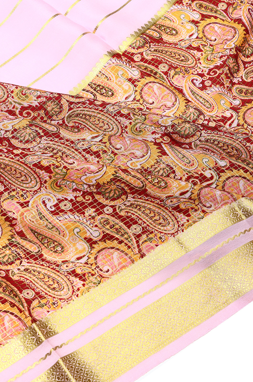 Binny Silk Half-n-Half Baby Pink Saree