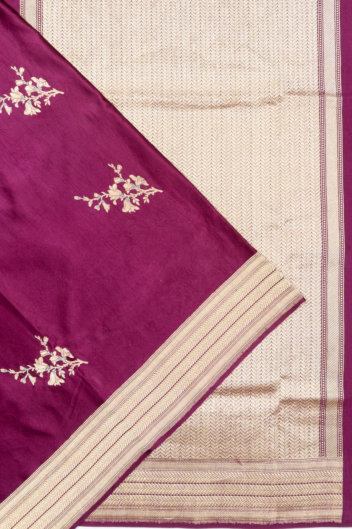 Banarasi Satin Butta Purple Saree