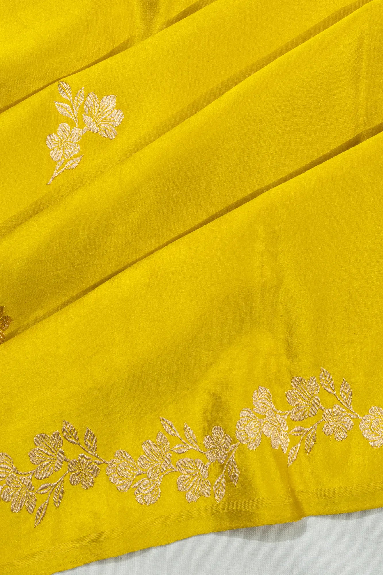 Banarasi Satin Butta Mehendi Green Saree