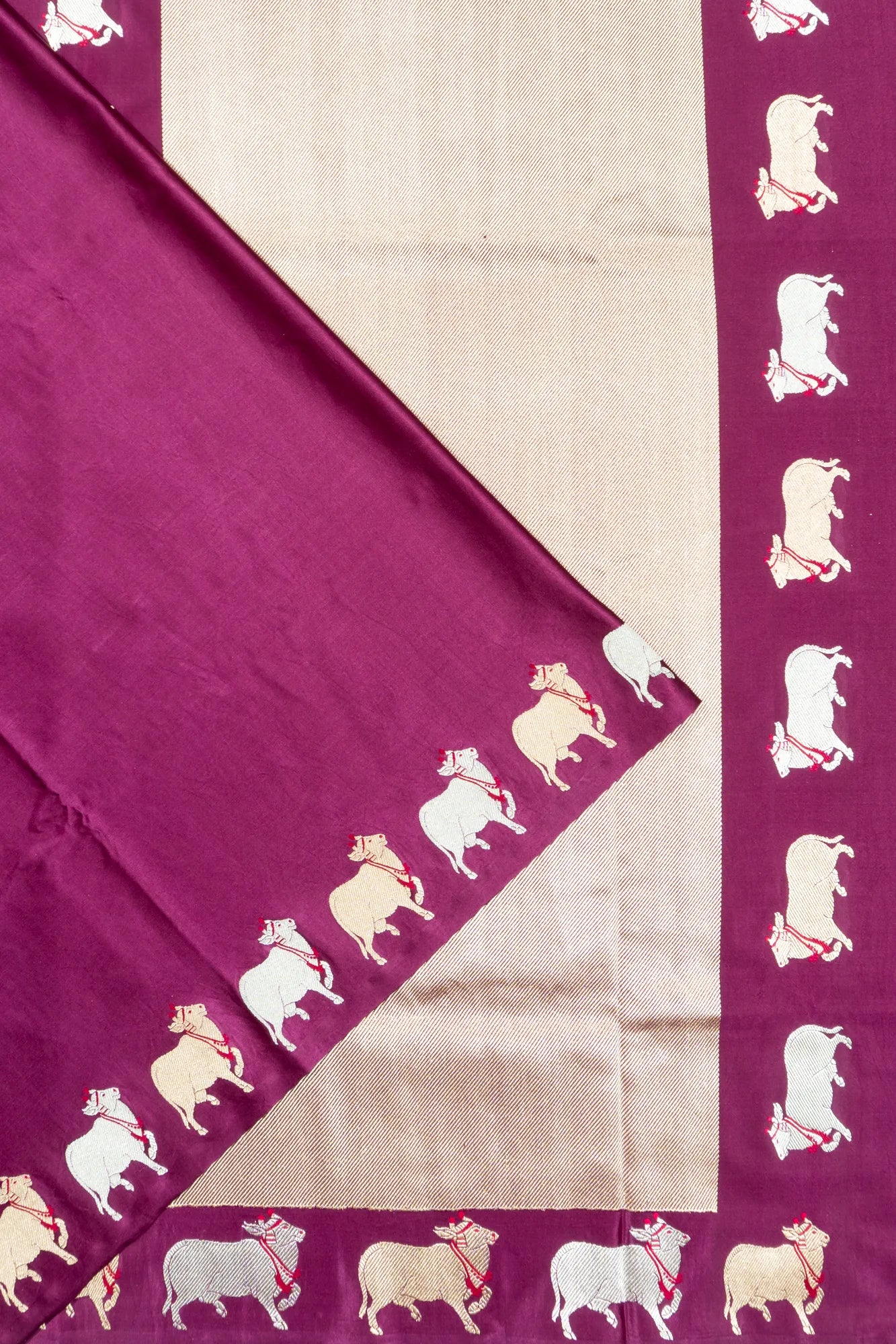 Banarasi Satin Plain Purple Saree