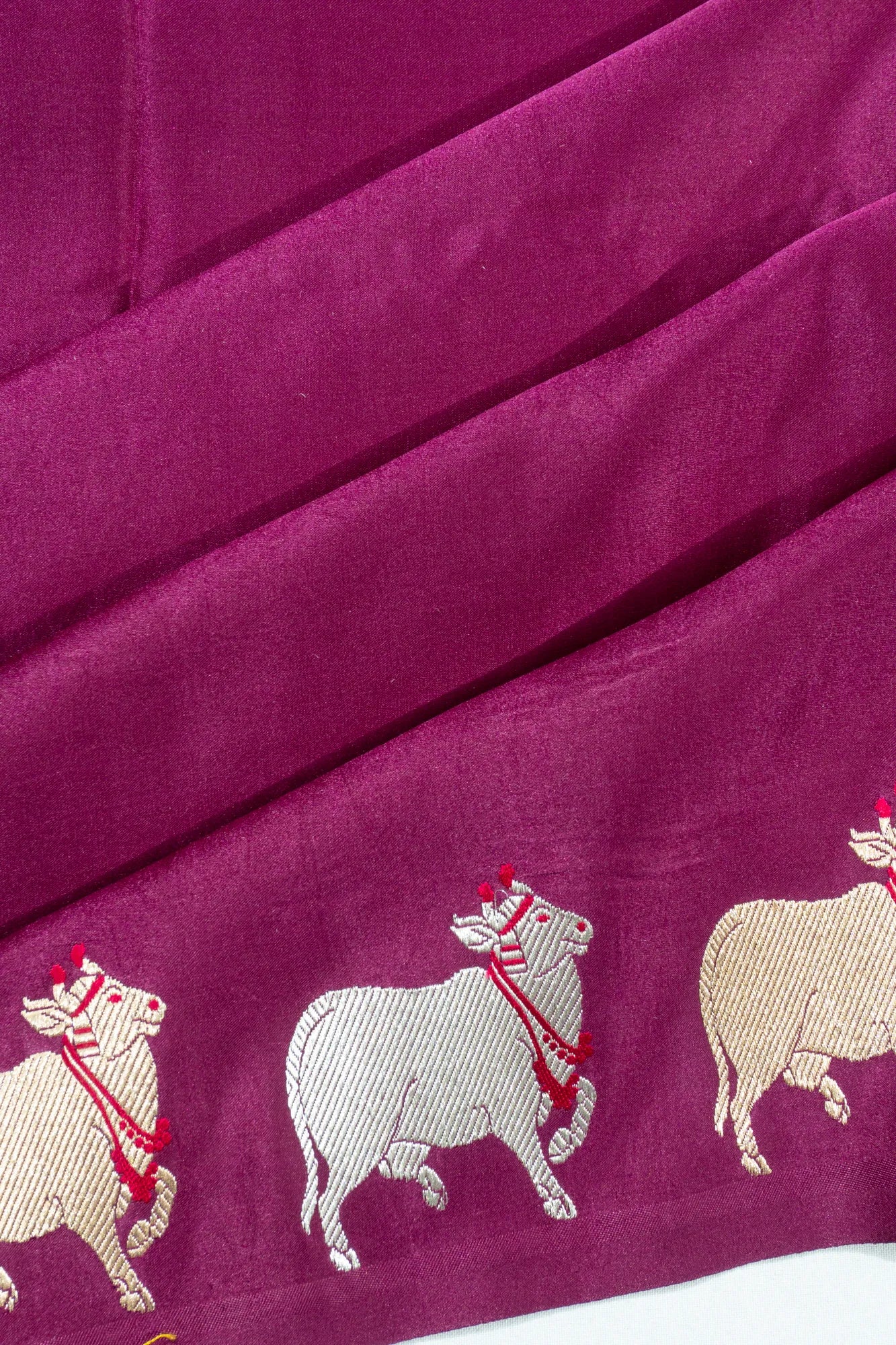 Banarasi Satin Plain Purple Saree