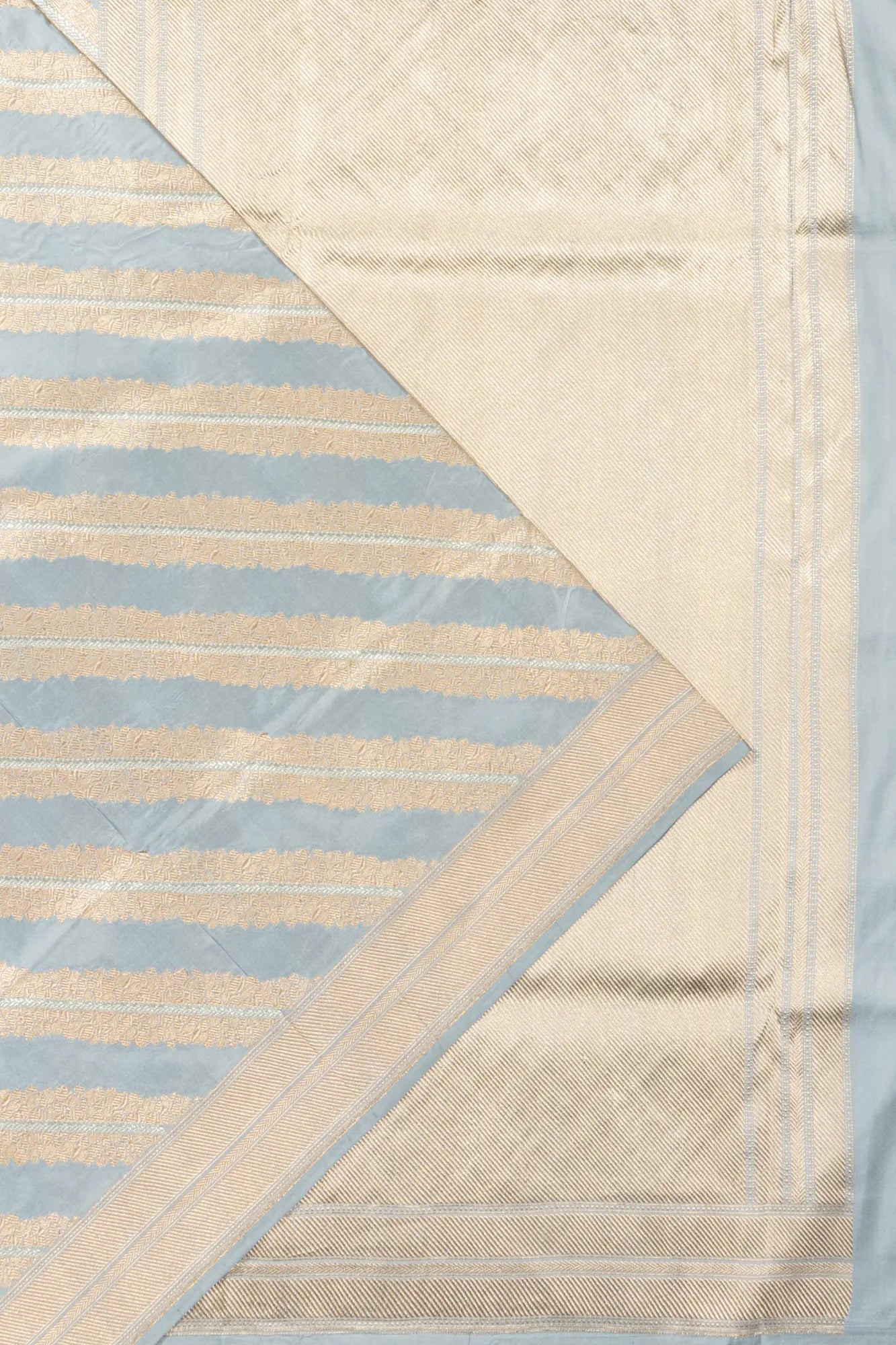 Banarasi Silk Brocade Pastel Grey Saree