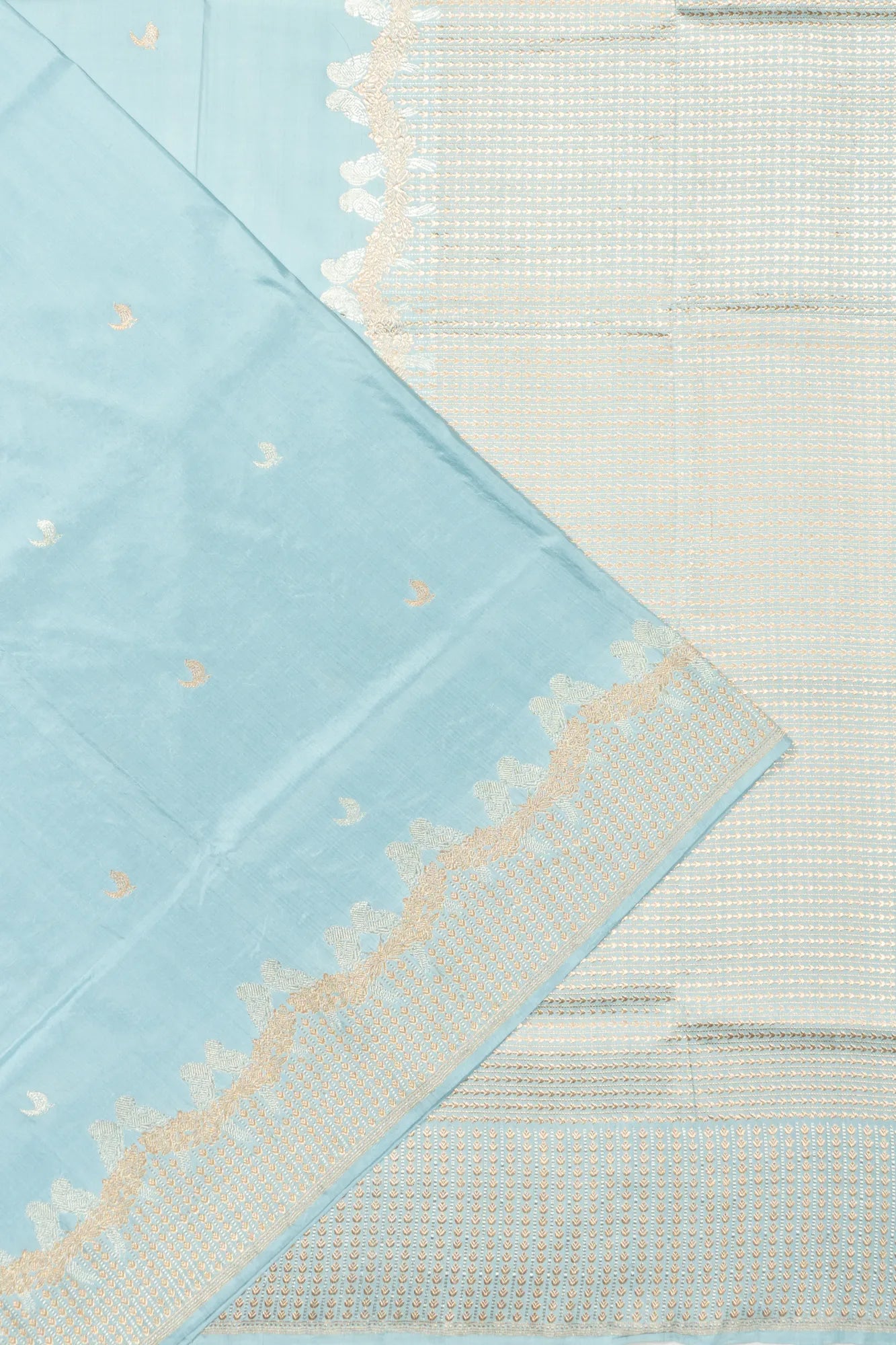 Banarasi Silk Butta Powder Blue Saree