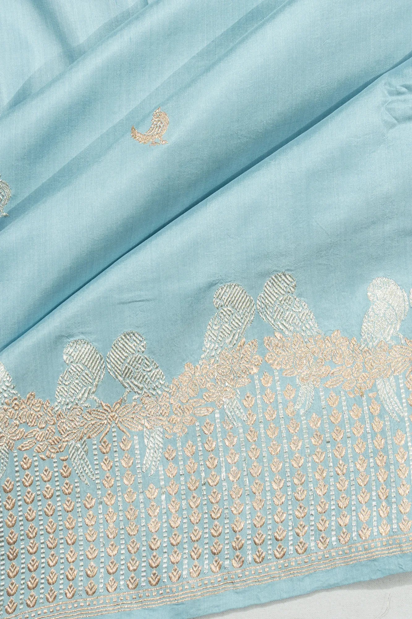 Banarasi Silk Butta Powder Blue Saree