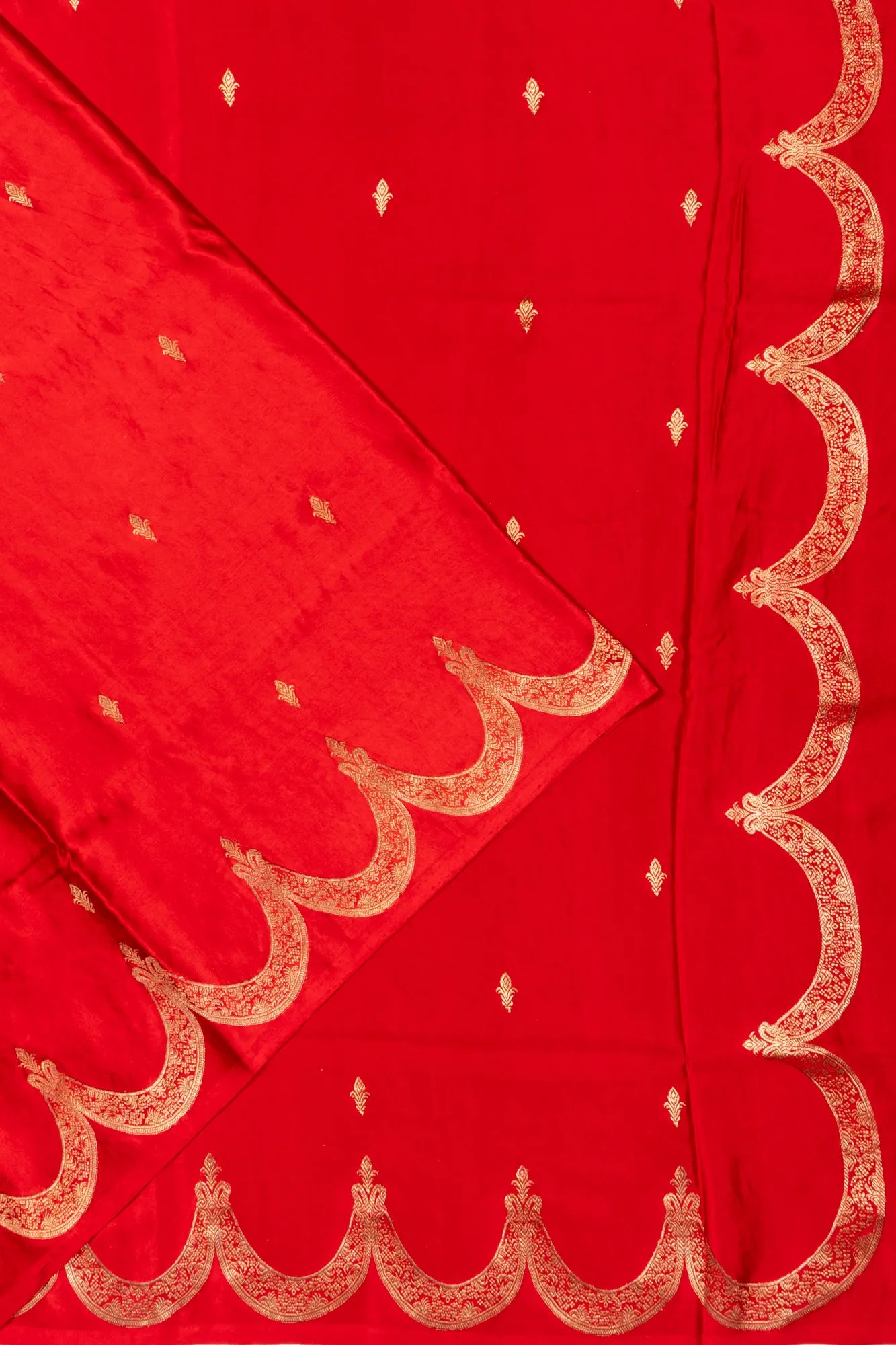 Banarasi Satin Butta Red Saree
