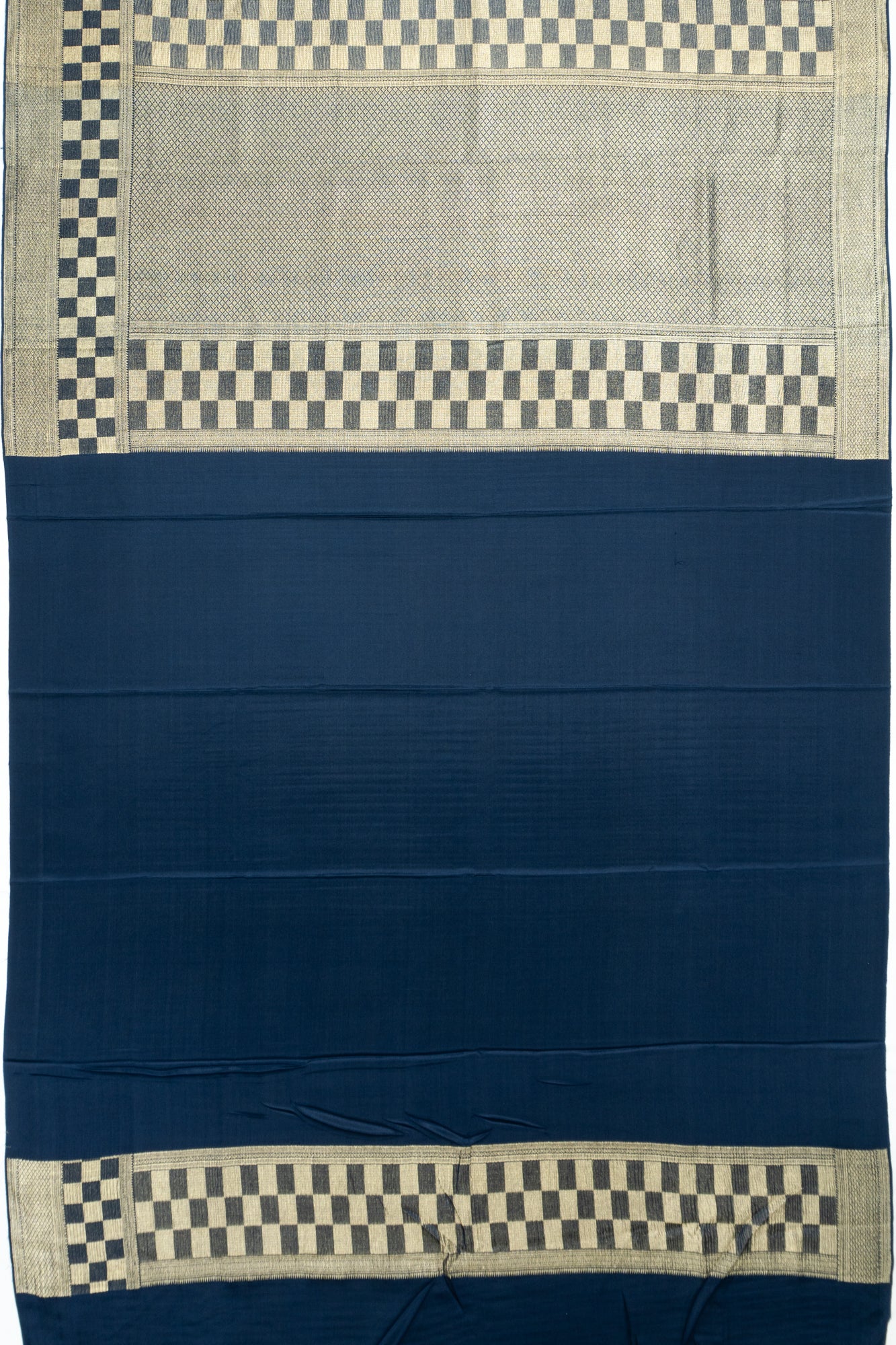 Binny Georgette Vertical Lines Teal Blue Saree