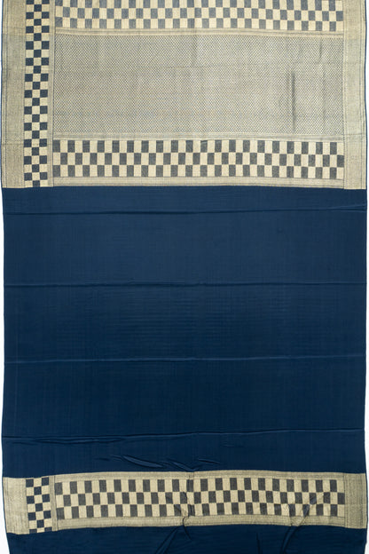 Binny Georgette Vertical Lines Teal Blue Saree