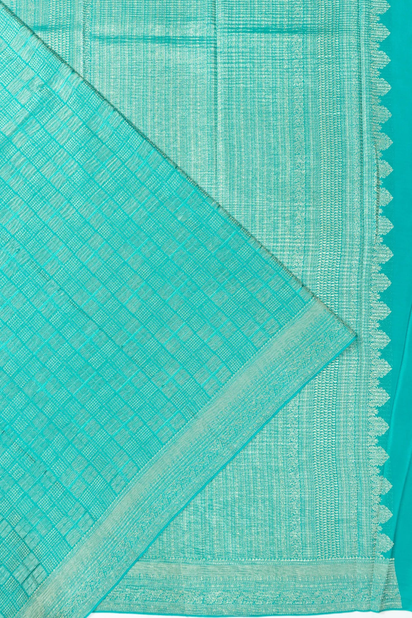 Binny Georgette Geometrical Brocade Sky Blue Saree