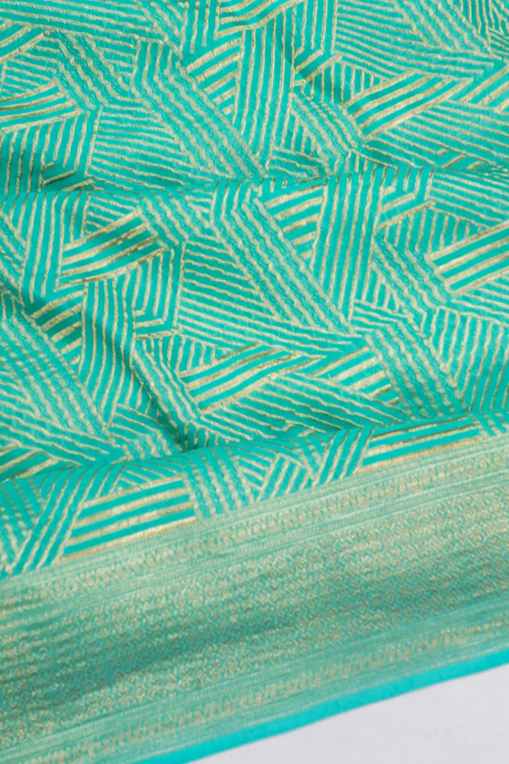 Binny Georgette Geometrical Brocade Sky Blue Saree