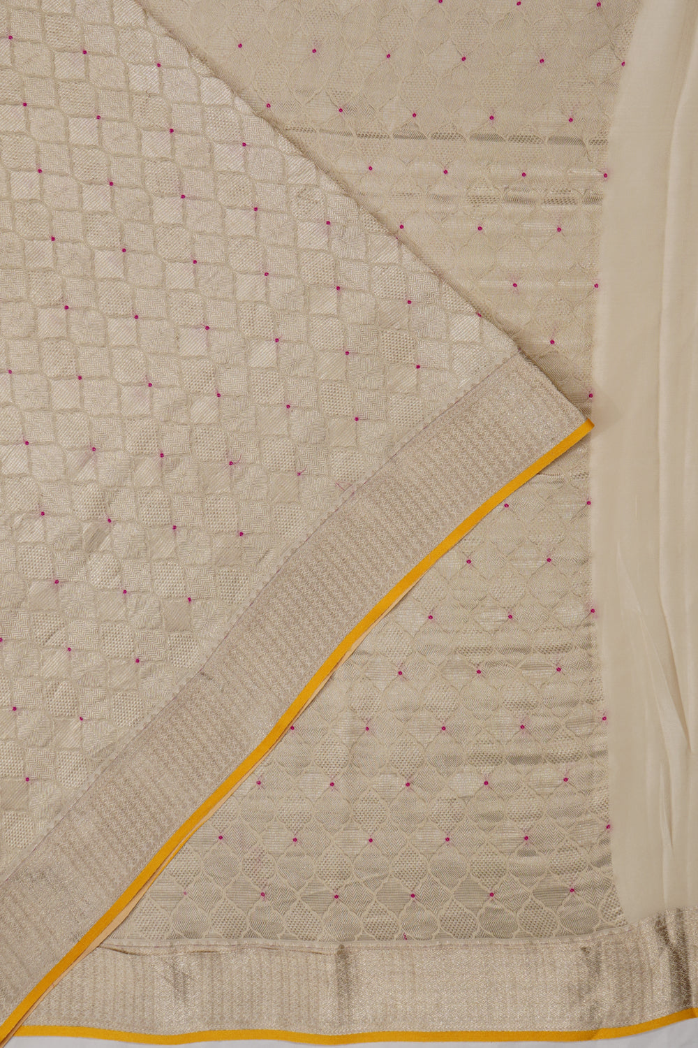 Banarasi Georgette Brocade Cream Saree