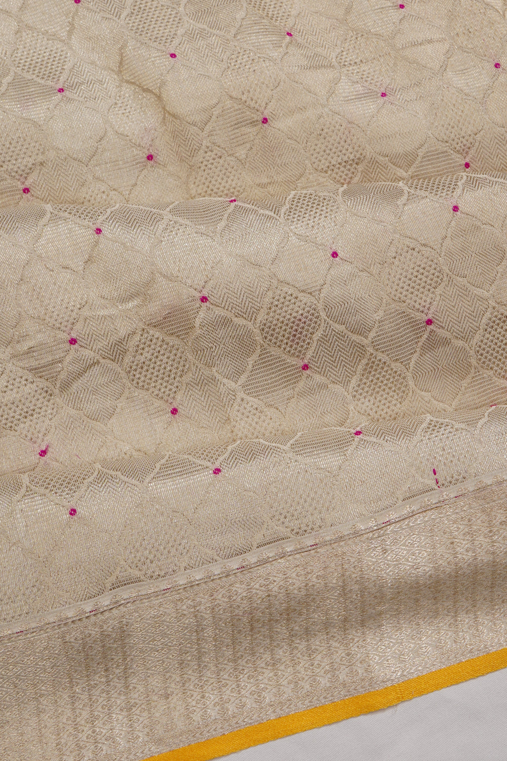 Banarasi Georgette Brocade Cream Saree