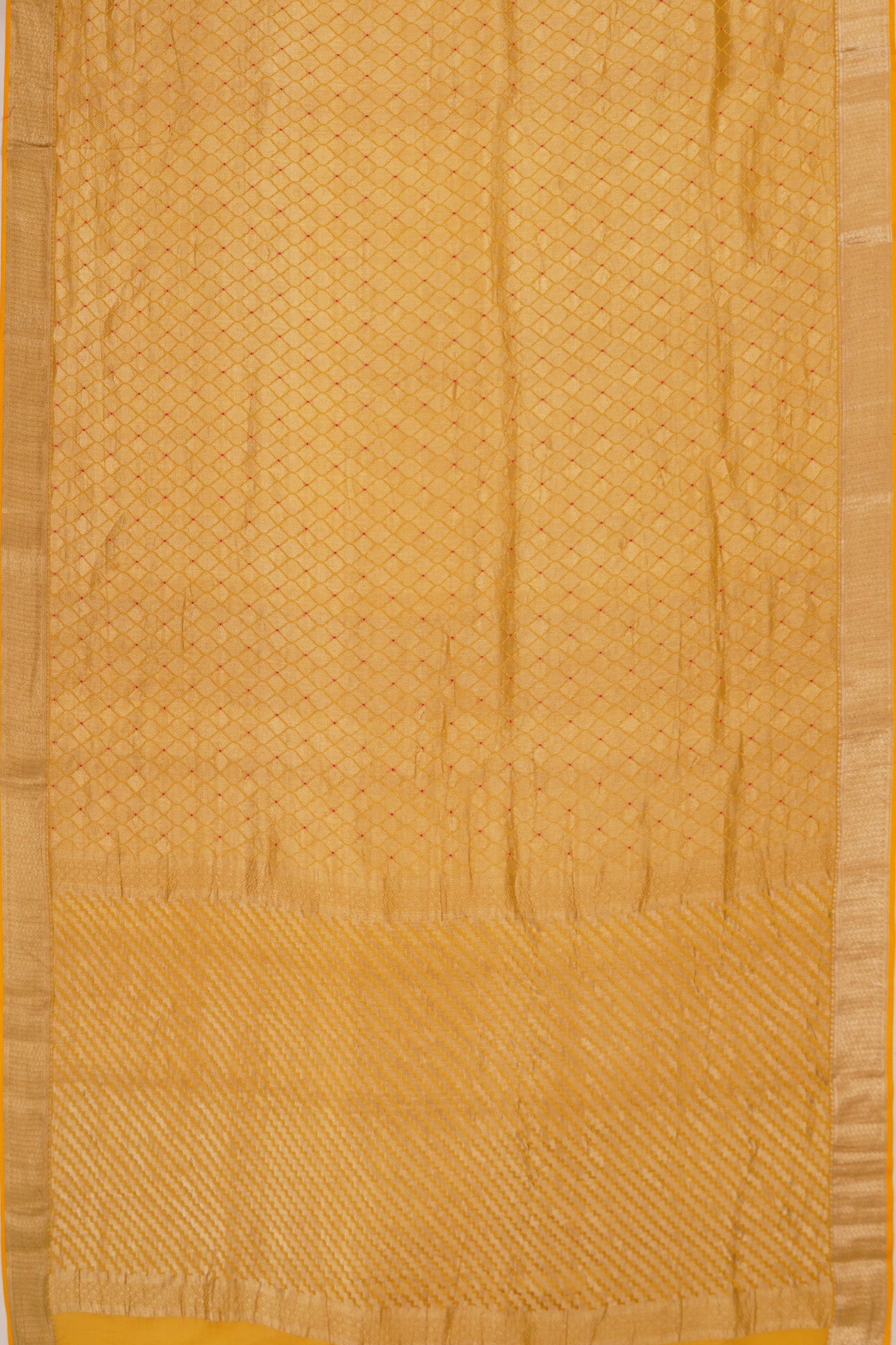 Banarasi Silk Brocade Yellow Saree