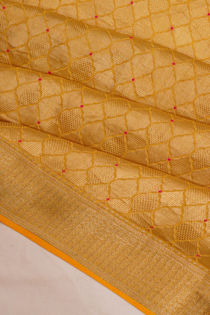 Banarasi Silk Brocade Yellow Saree